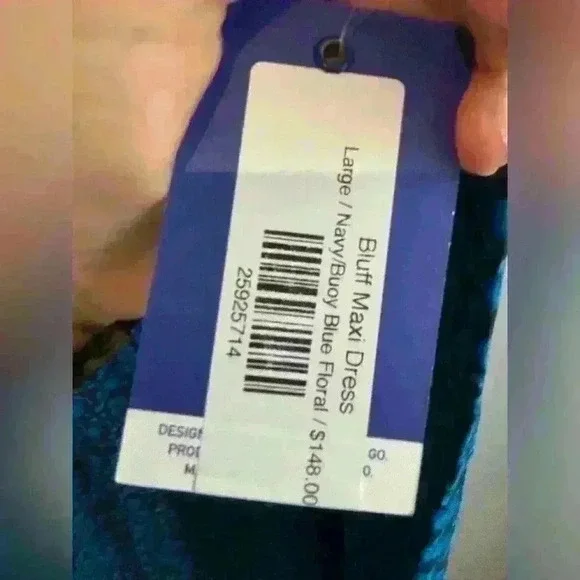 Addison Bay Bluff Cobalt Blue Tie Shoulder Maxi Dress Size Large MSRP $148 - Picture 5 of 6